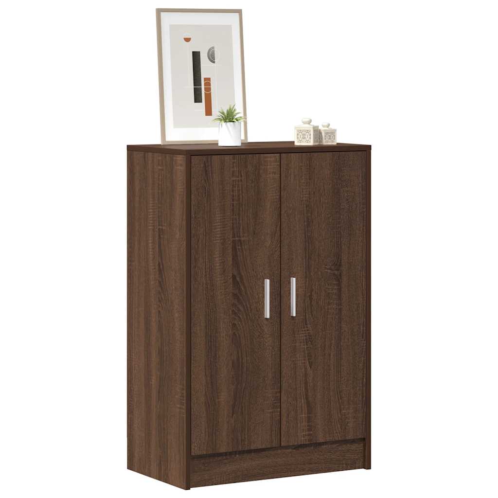 skoskab 60x35x92 cm konstrueret træ brun egetræsfarve