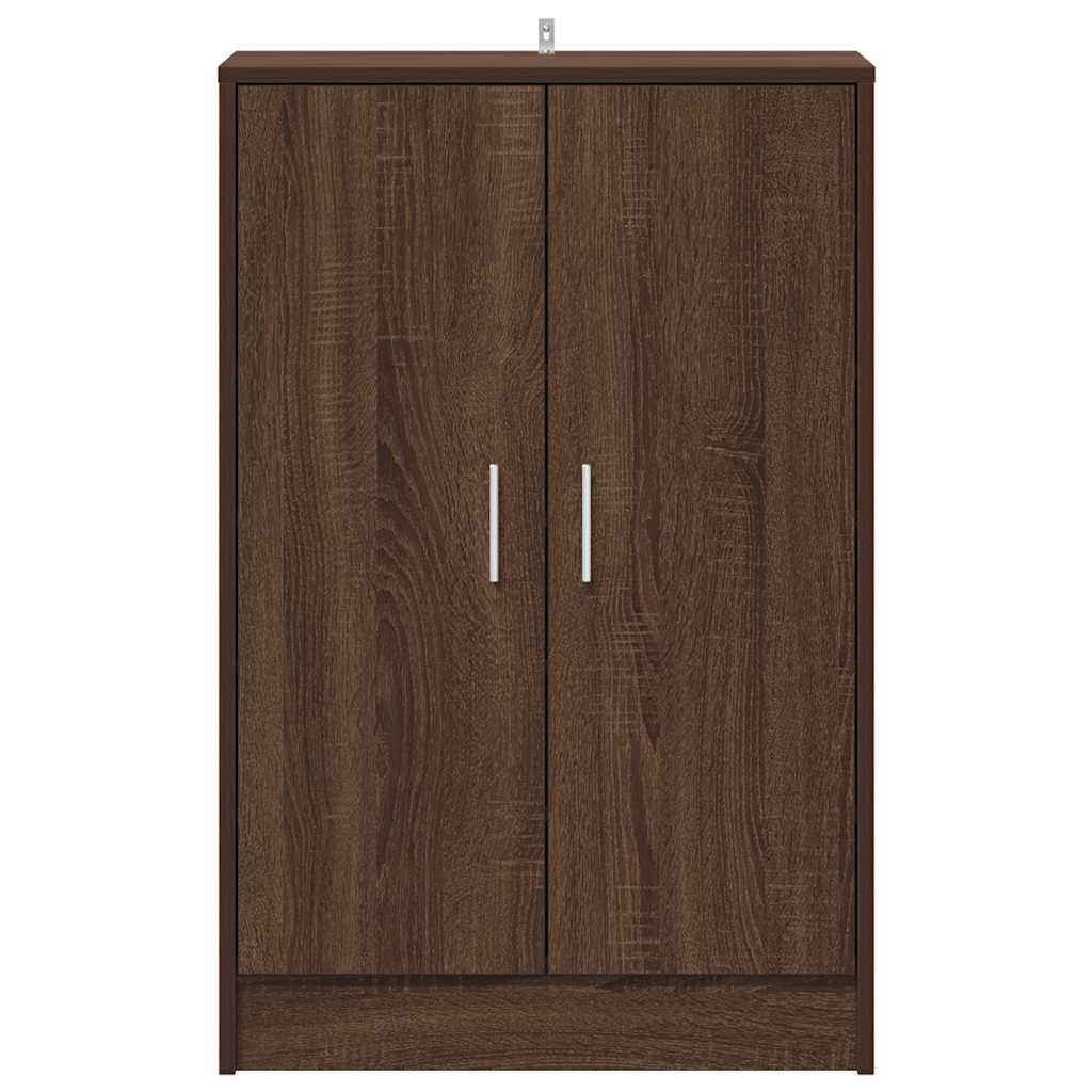 skoskab 60x35x92 cm konstrueret træ brun egetræsfarve