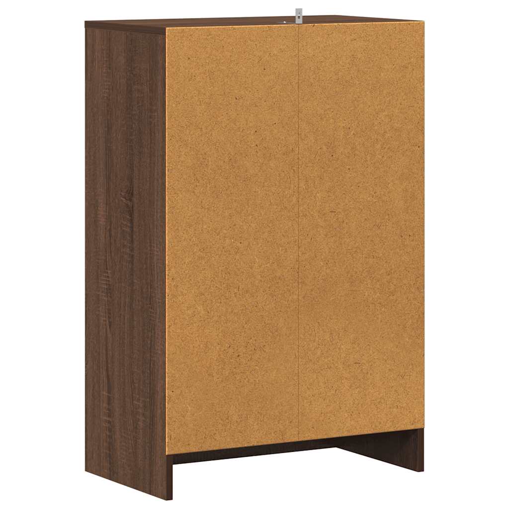 skoskab 60x35x92 cm konstrueret træ brun egetræsfarve