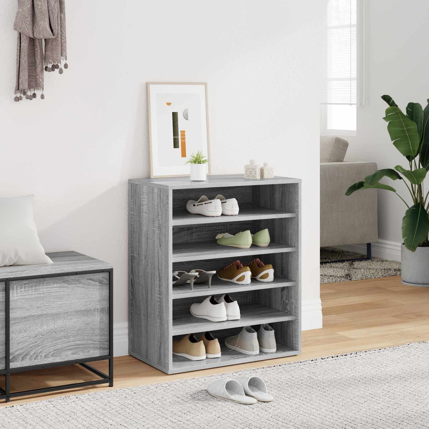 skoreol 60x35x70 cm konstrueret træ røget egetræ