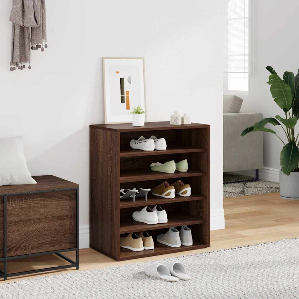 skoskab 60x35x70 cm konstrueret træ brun egetræsfarve