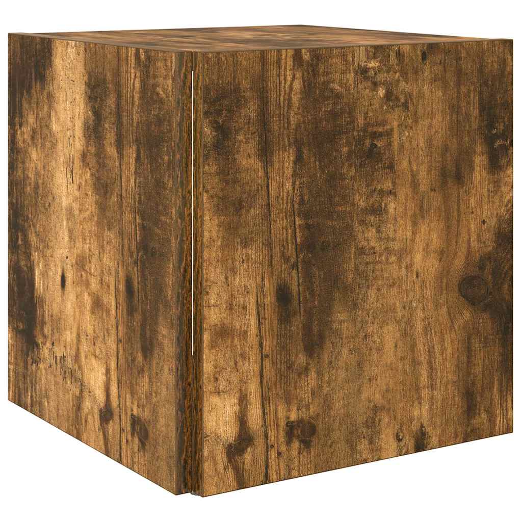 sidebord 33x33x34,5 cm konstrueret træ røget egetræsfarve