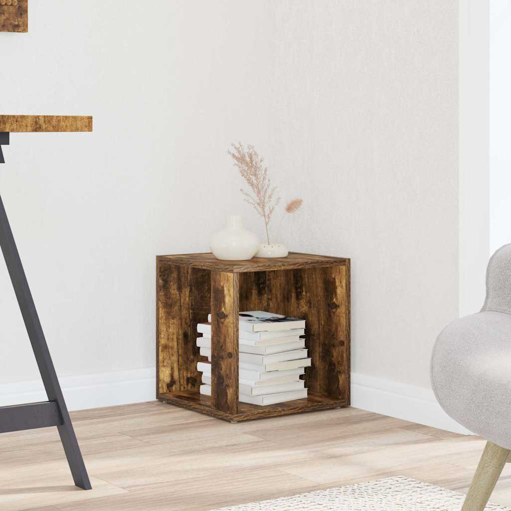 sidebord 33x33x34,5 cm konstrueret træ røget egetræsfarve