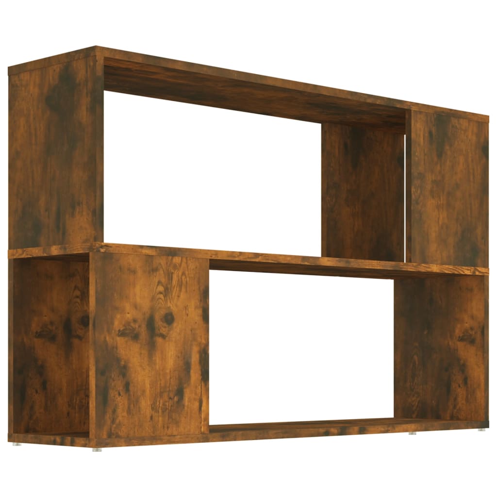 bogreol 100x24x63 cm konstrueret træ røget egetræsfarve