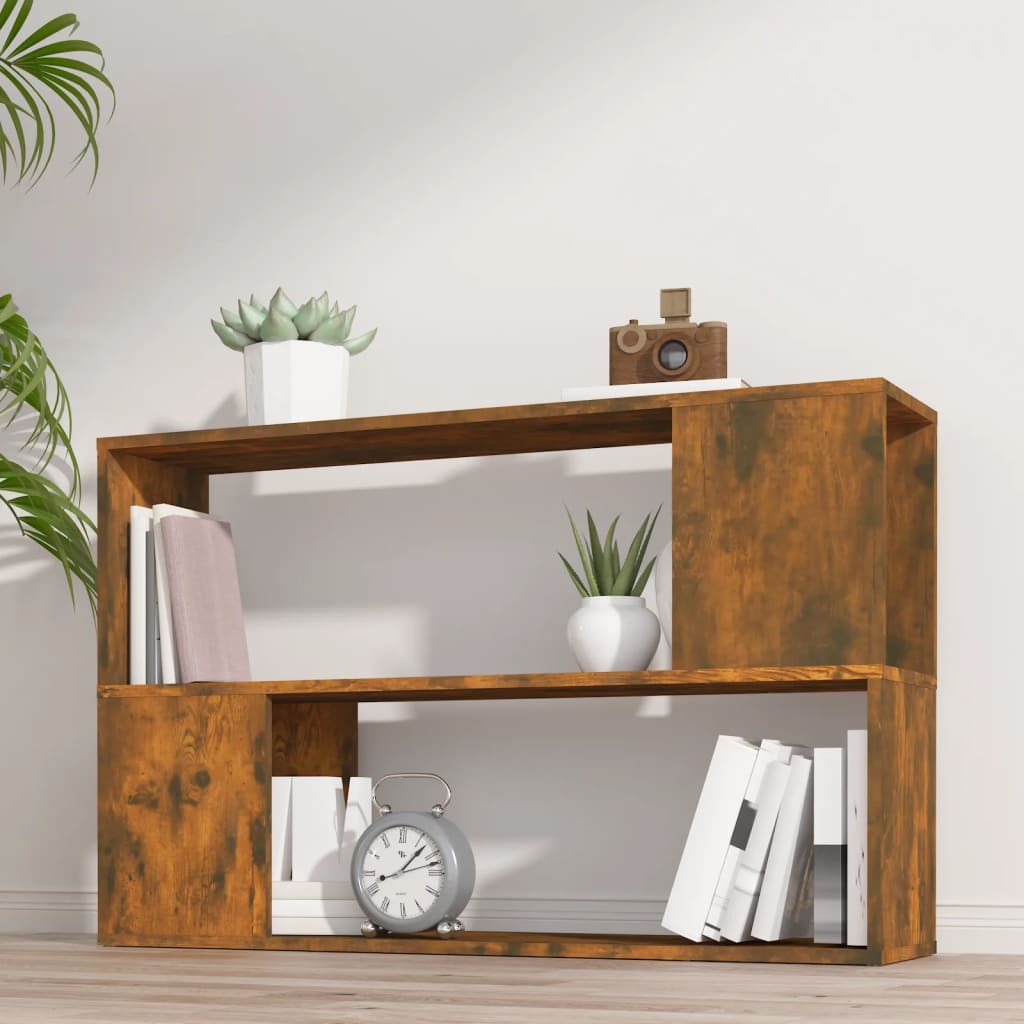 bogreol 100x24x63 cm konstrueret træ røget egetræsfarve billede
