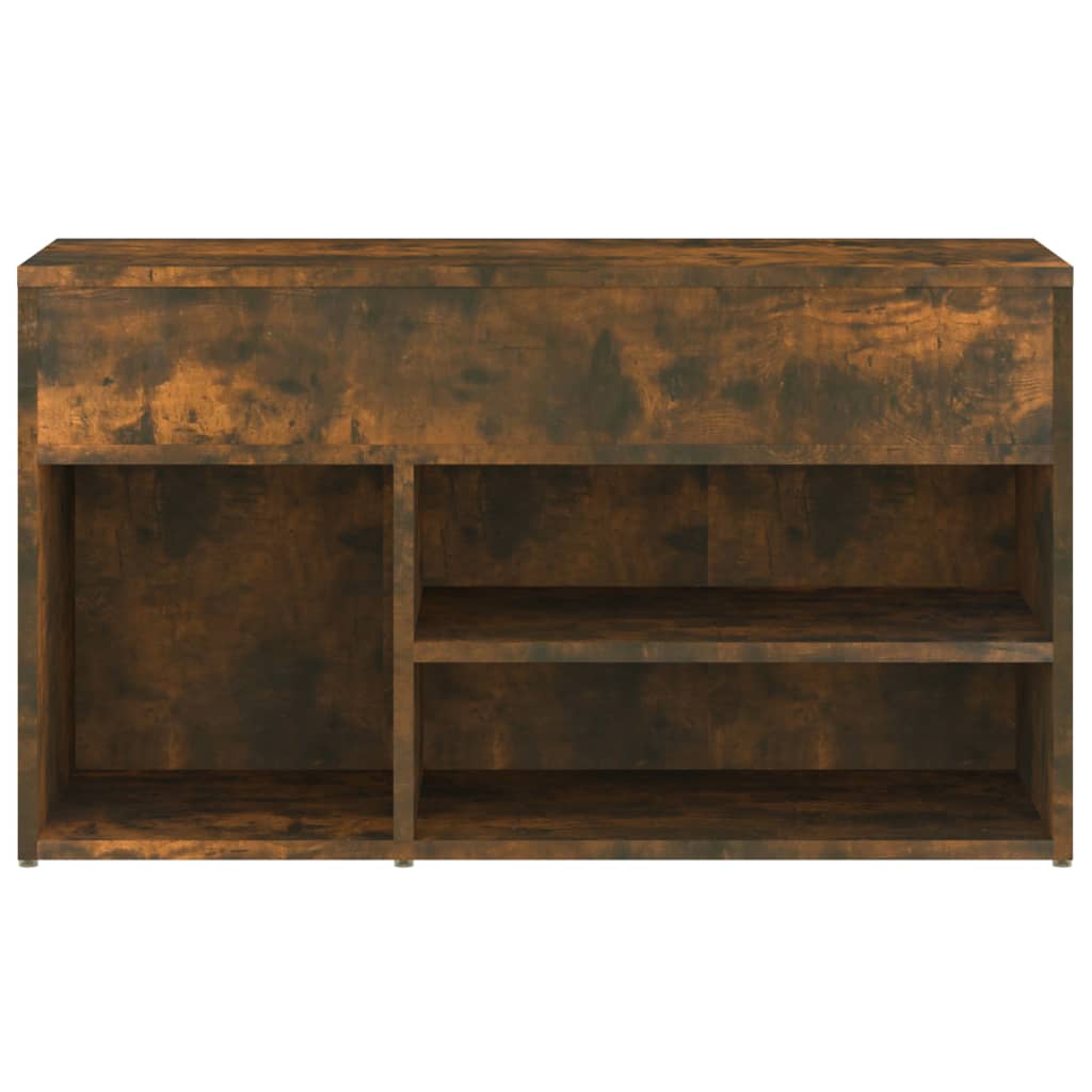 skobænk 80x30x45 cm konstrueret træ røget egetræsfarve