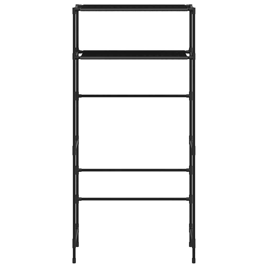 opbevaringsstativ med 2 hylder 69x28x143 cm jern sort