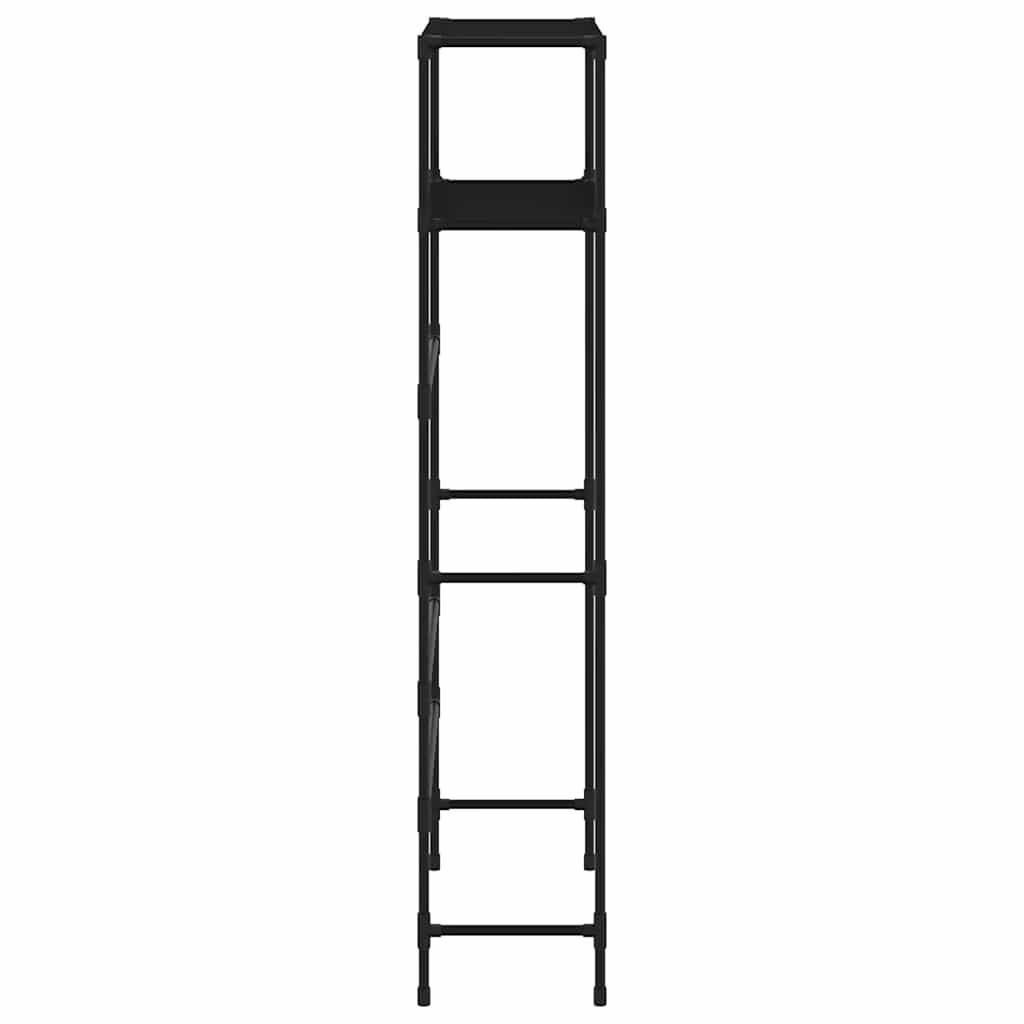 opbevaringsstativ med 2 hylder 69x28x143 cm jern sort