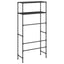 opbevaringsstativ med 2 hylder 69x28x143 cm jern sort