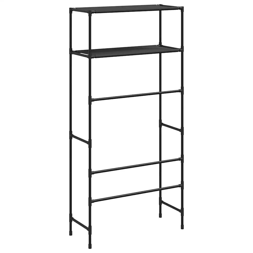 opbevaringsstativ med 2 hylder 69x28x143 cm jern sort