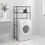 opbevaringsstativ med 2 hylder 69x28x143 cm jern sort