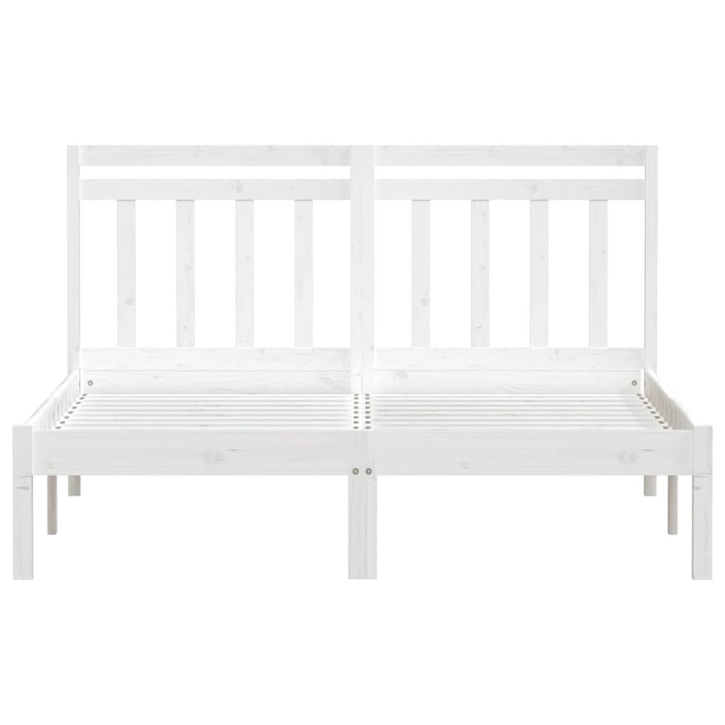 sengeramme 140x200 cm massivt fyrretræ hvid