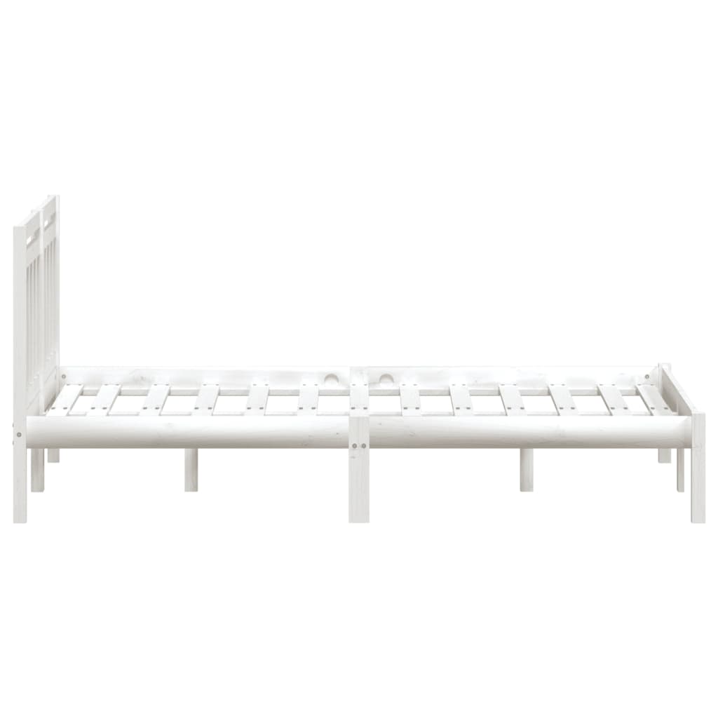 sengeramme 140x200 cm massivt fyrretræ hvid