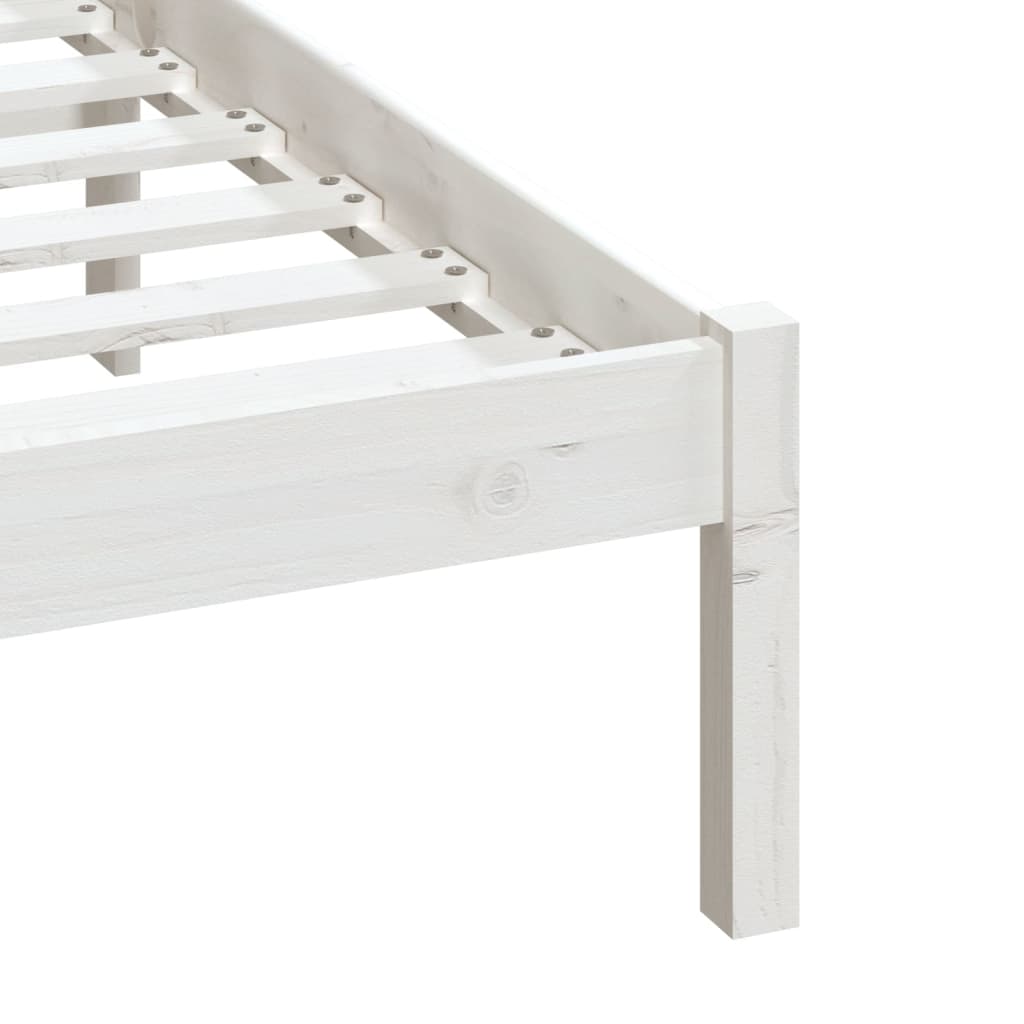 sengeramme 140x200 cm massivt fyrretræ hvid