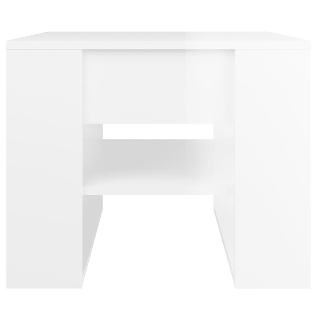 sofabord 55,5x55x45 cm konstrueret træ hvid højglans