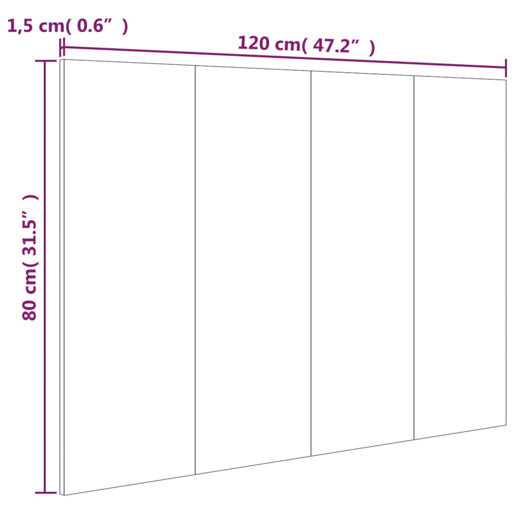 sengegærde 120x1,5x80 cm konstrueret træ betongrå