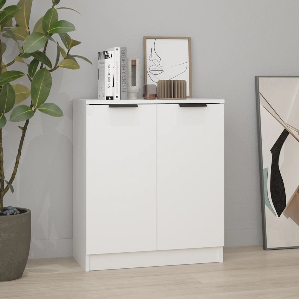 skænk 60x30x70 cm konstrueret træ hvid