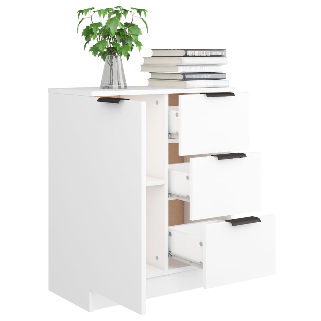 skænk 60x30x70 cm konstrueret træ hvid