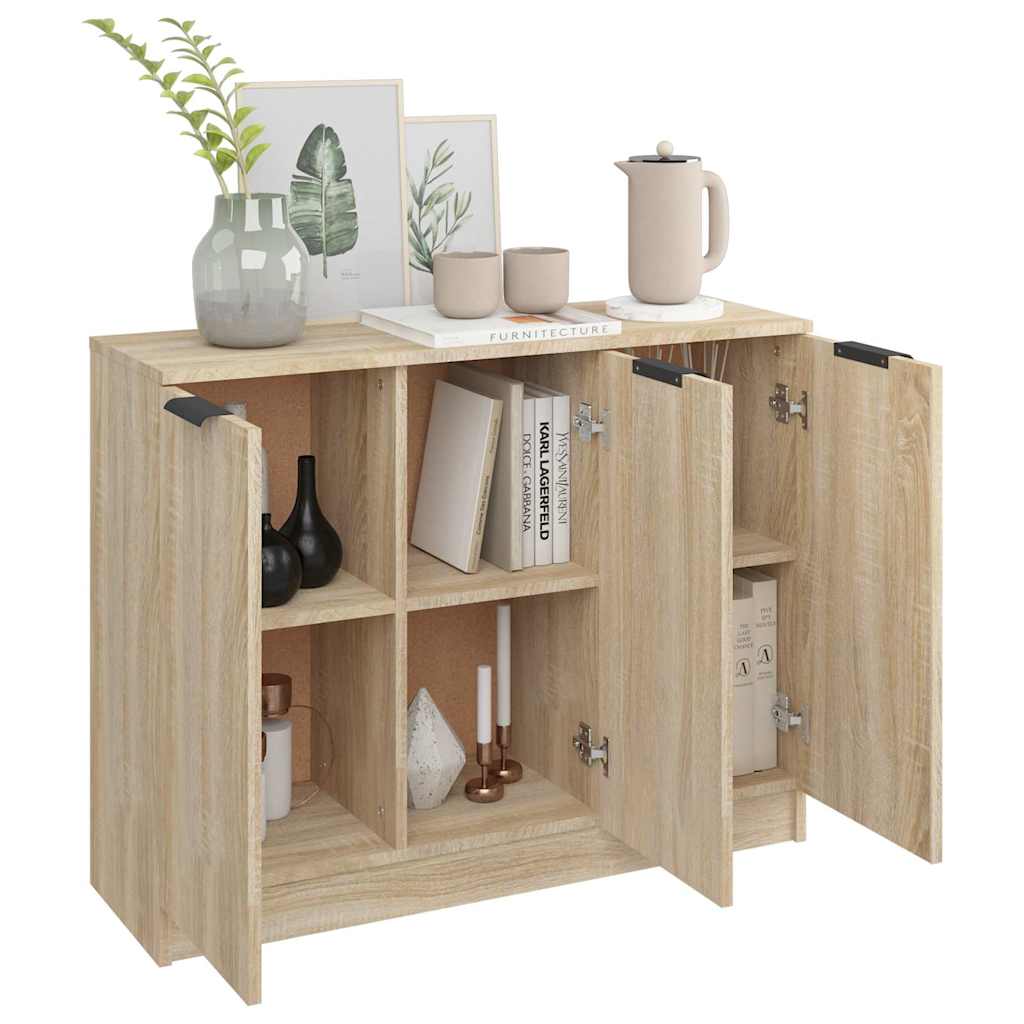 skænk 90,5x30x70 cm konstrueret træ sonoma-eg