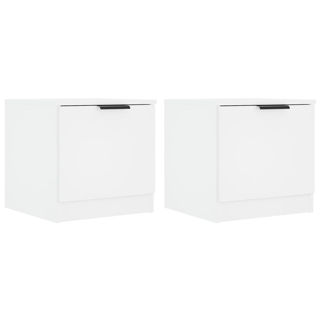 sengebord 40x39x40 cm 2 stk. hvid