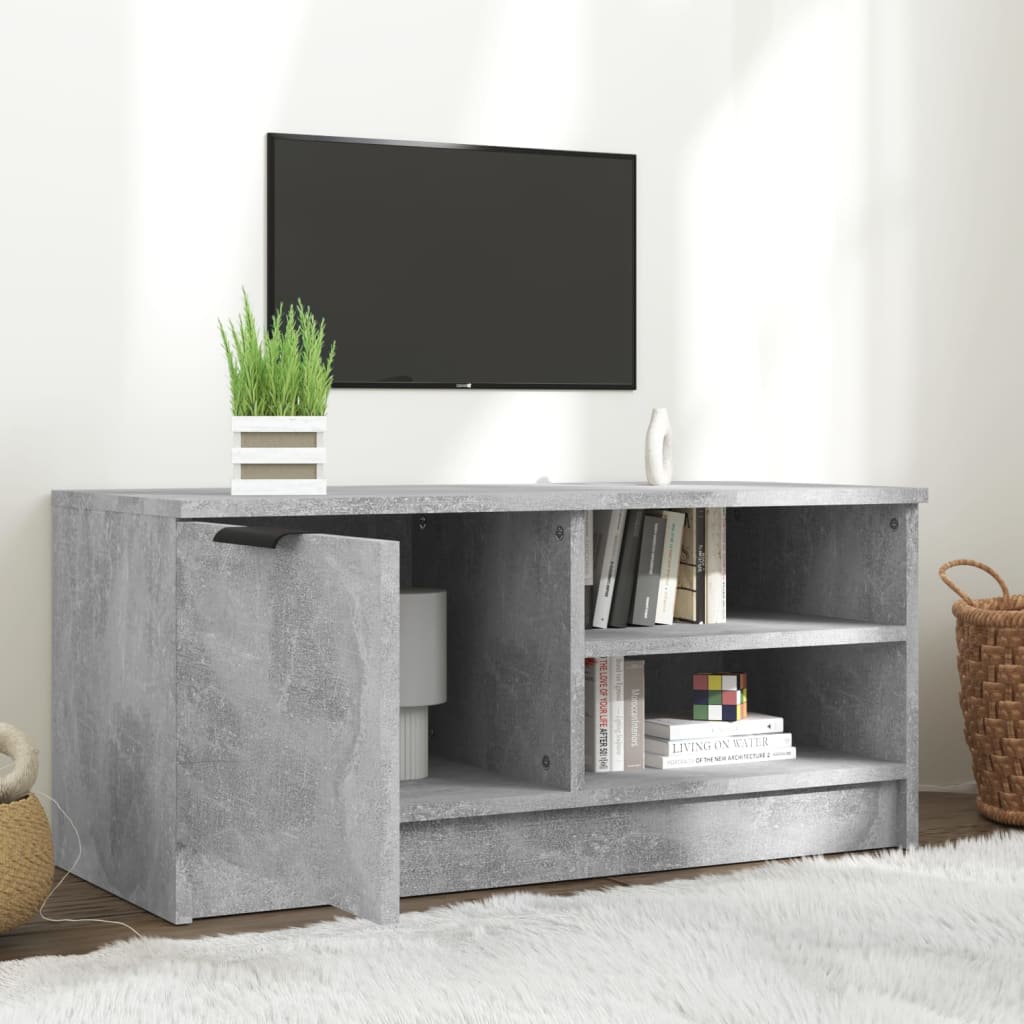 tv-bord 80x35x36,5 cm konstrueret træ betongrå