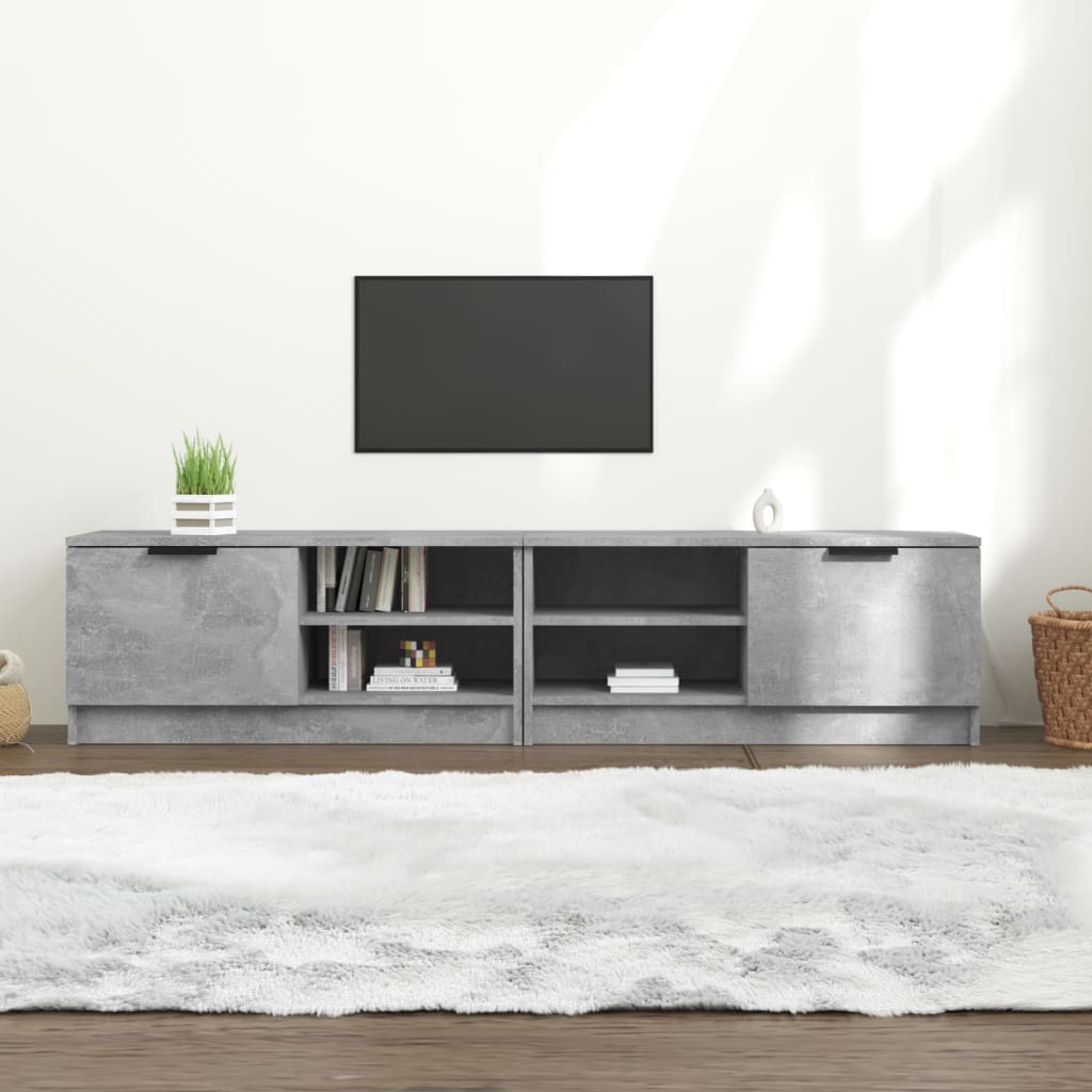 tv-borde 2 stk. 80x35x36,5 cm konstrueret træ betongrå