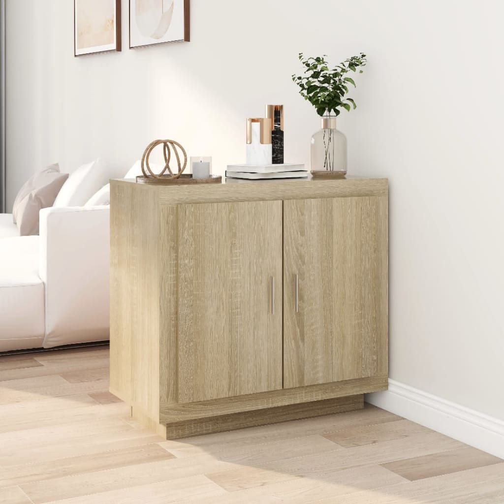 skænk 80x40x75 cm konstrueret træ sonoma-egetræsfarve