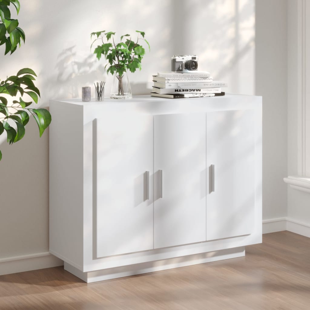 skænk 92x35x75 cm konstrueret træ hvid