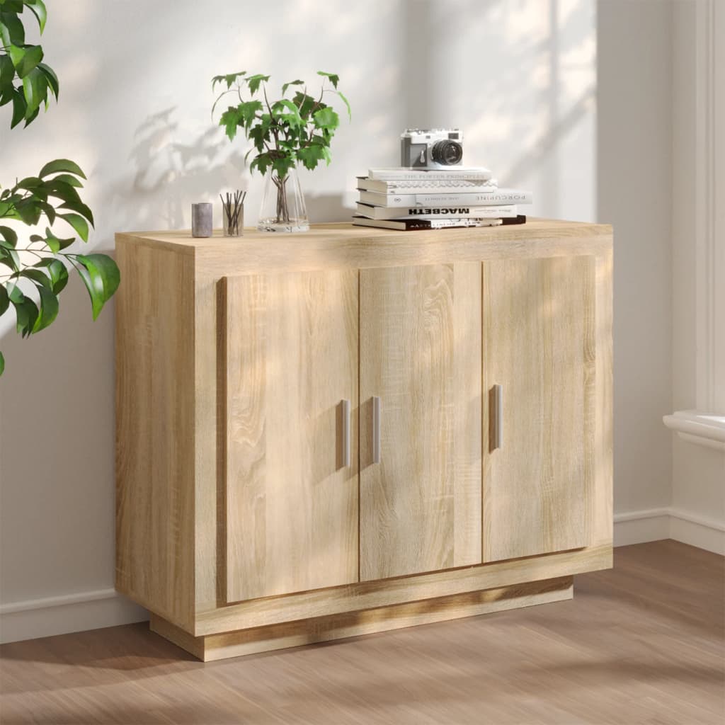 skænk 92x35x75 cm konstrueret træ sonoma-eg