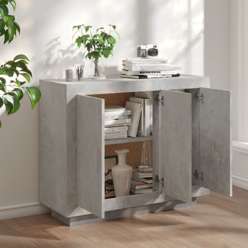 skænk 92x35x75 cm konstrueret træ betongrå