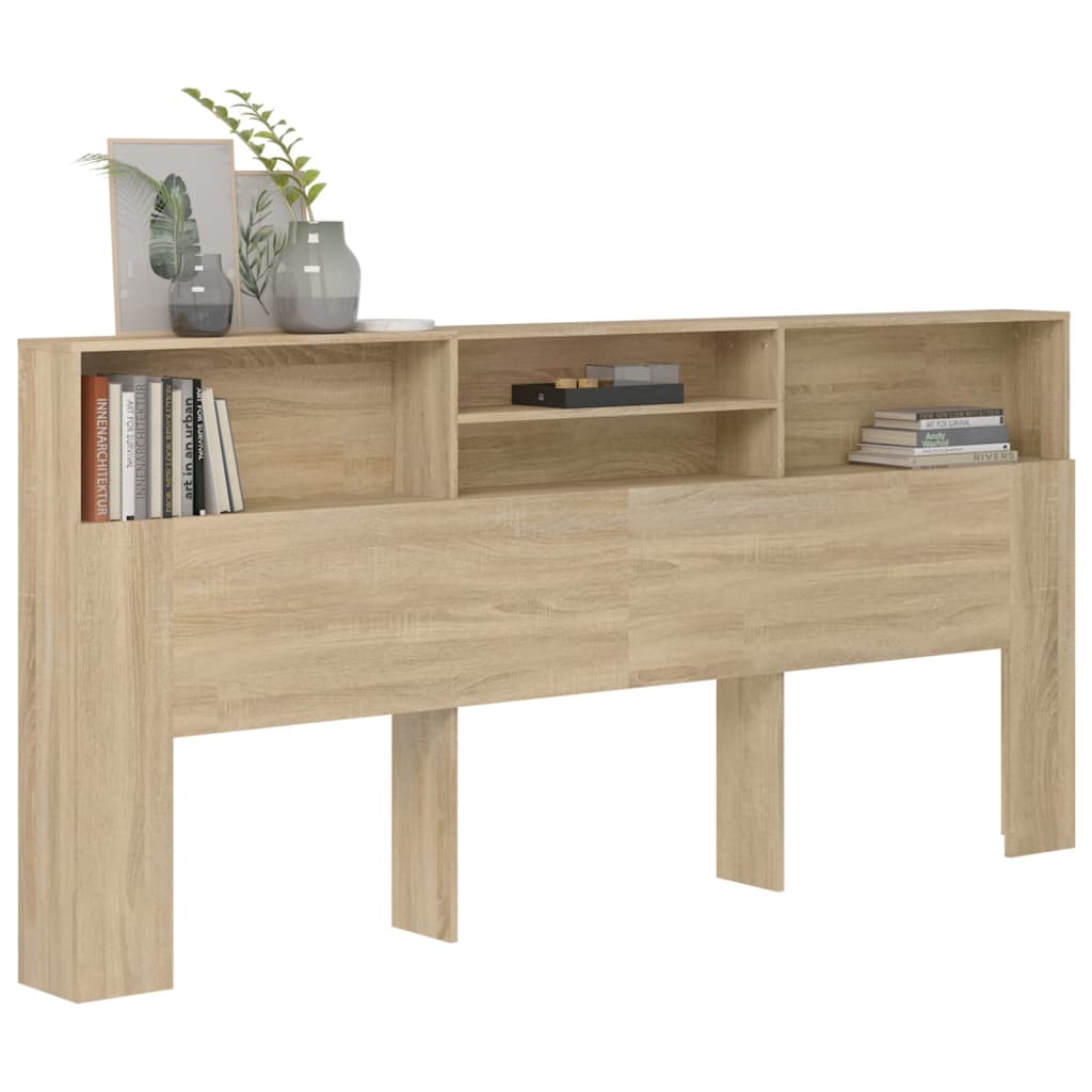 sengegavl med opbevaring 220x19x103,5 cm sonoma-eg