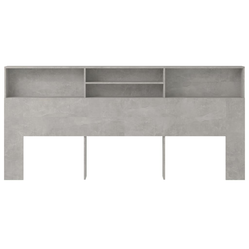 sengegavl med opbevaring 220x19x103,5 cm betongrå