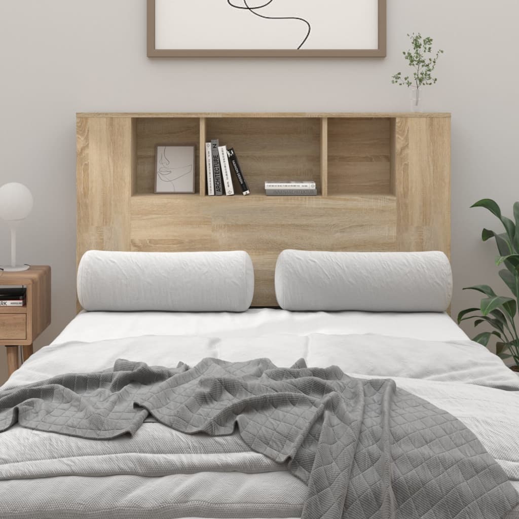 sengegavl med opbevaring 120x18,5x102,5 cm sonoma-eg
