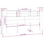 sengegavl med opbevaring 220x18,5x104,5 cm sort