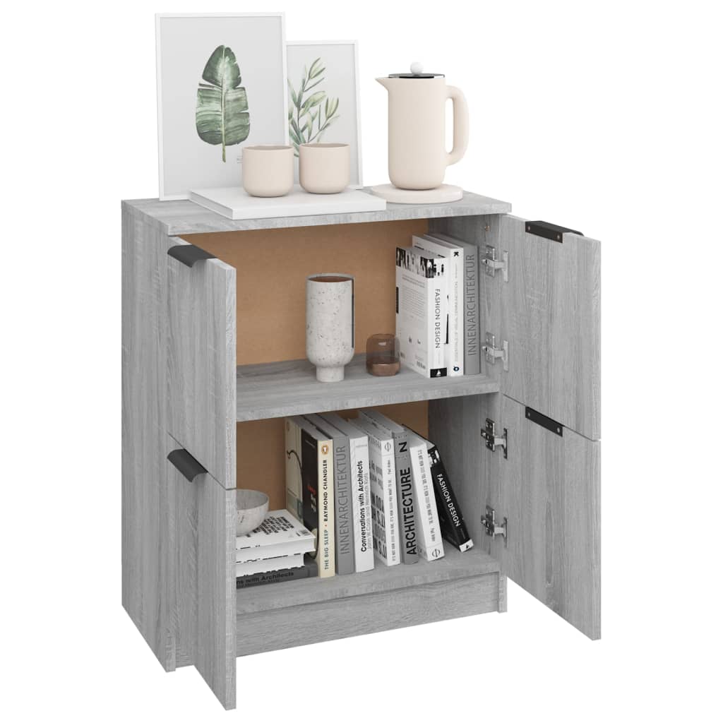 skænk 60x30x70 cm konstrueret træ grå sonoma-eg