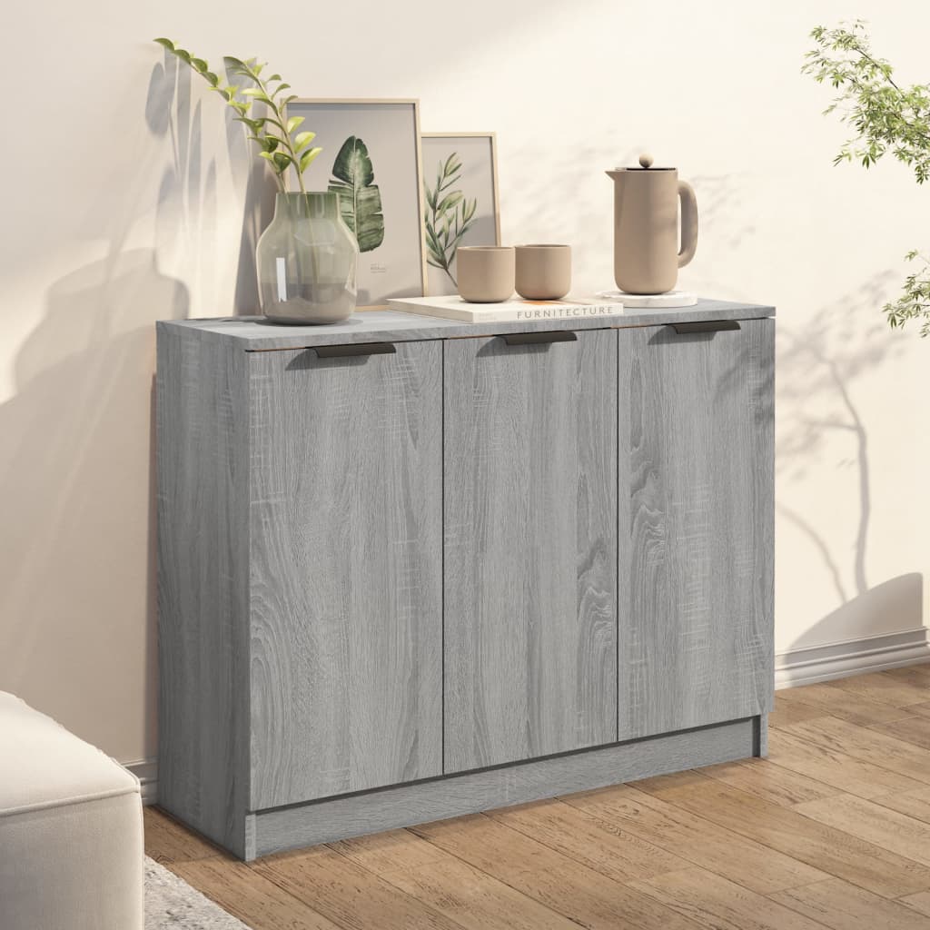 skænk 90,5x30x70 cm konstrueret træ grå sonoma-eg