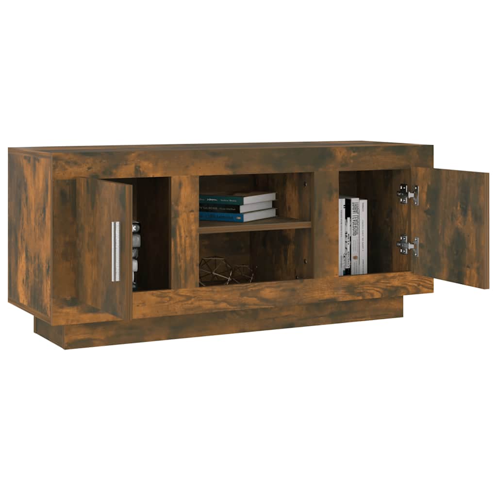 tv-bord 102x35x45 cm konstrueret træ røget egetræsfarve