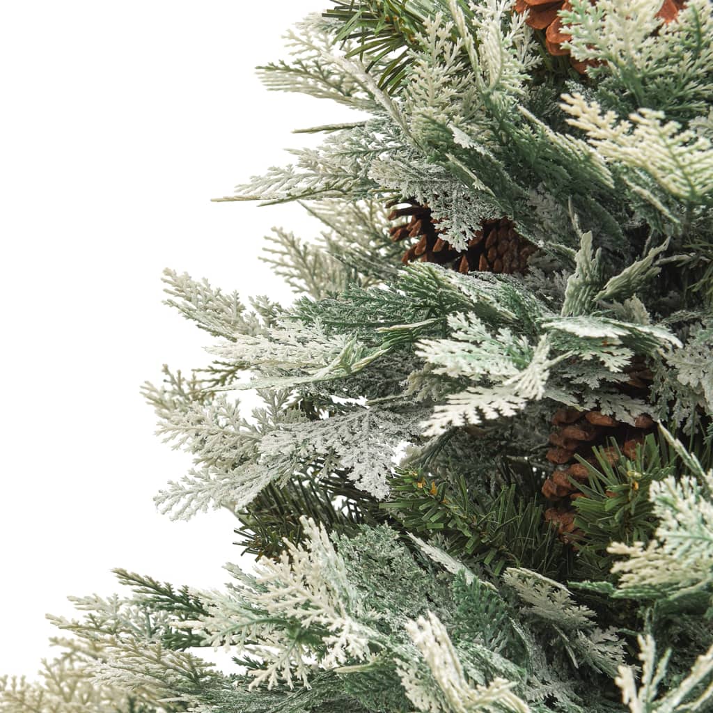juletræ med grankogler og lys PVC og PE 150 cm grøn
