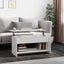 sofabord 102x50x52,5 cm konstrueret træ hvid højglans