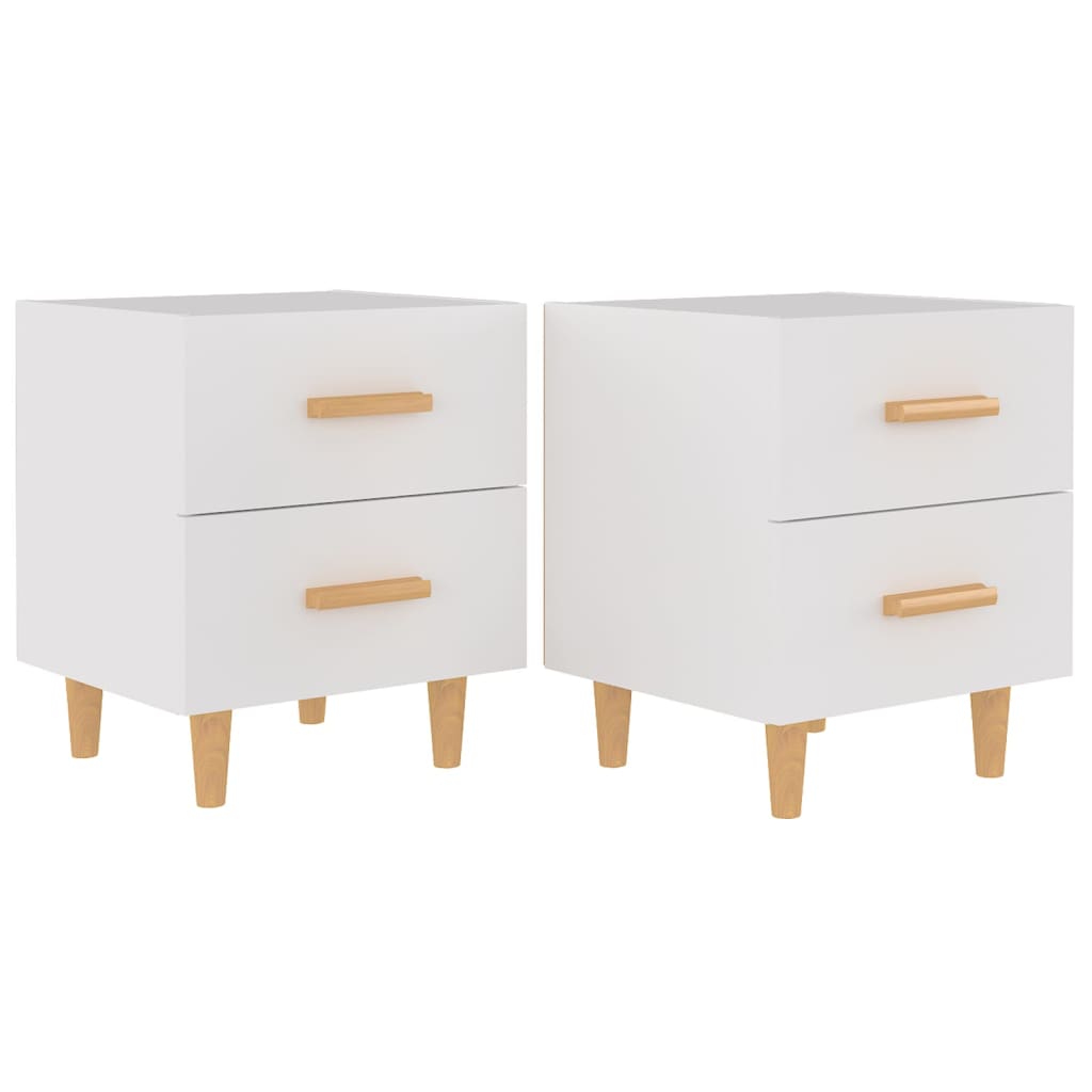 sengeborde 40x35x47,5 cm 2 stk. hvid