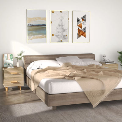 sengeborde 40x35x47,5 cm 2 stk. sonoma-eg