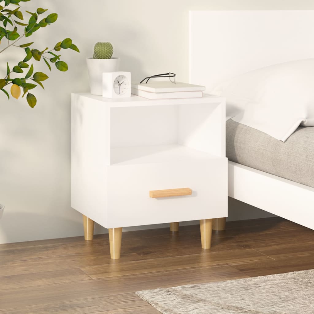 sengebord 40x35x47 cm hvid billede