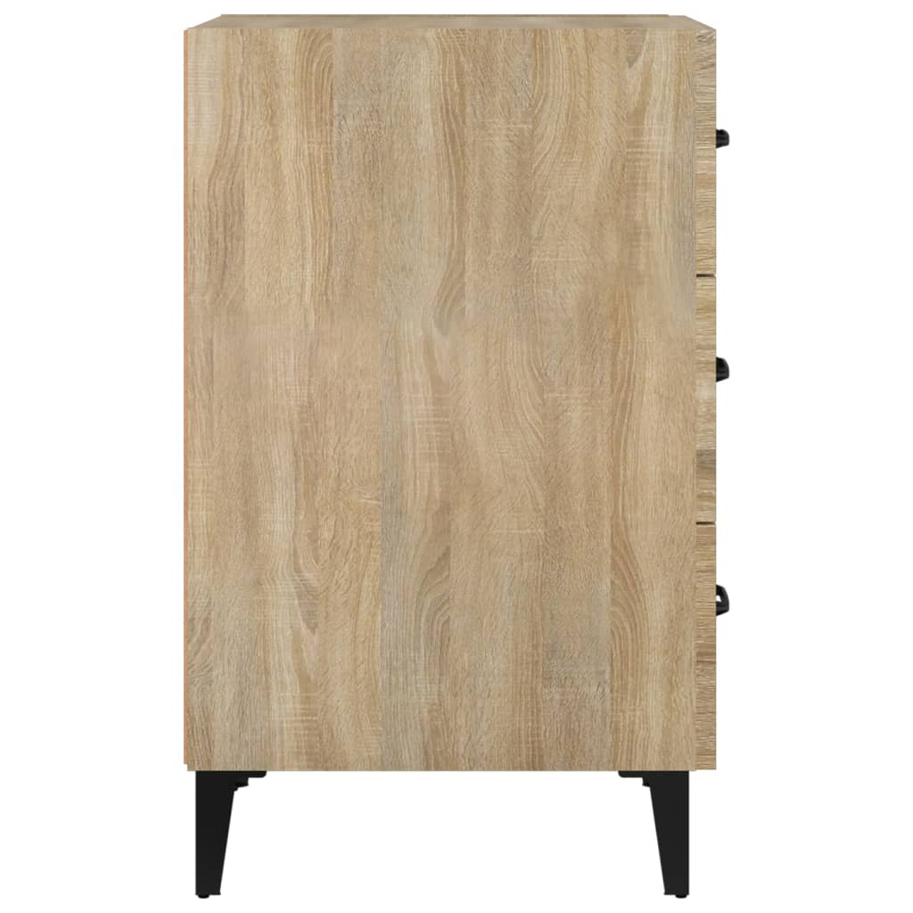 sengebord 40x40x66 cm konstrueret træ sonoma-eg