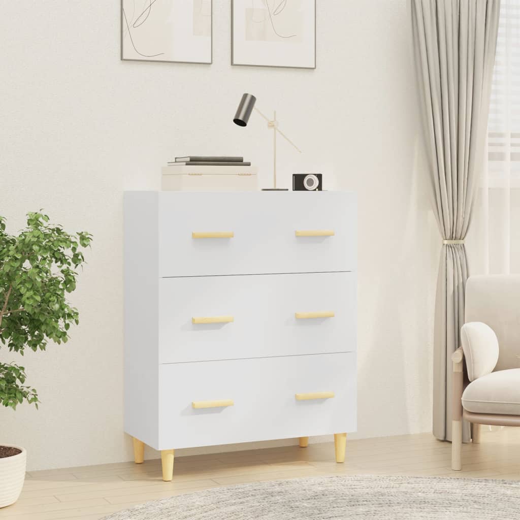 skænk 70x34x90 cm konstrueret træ hvid