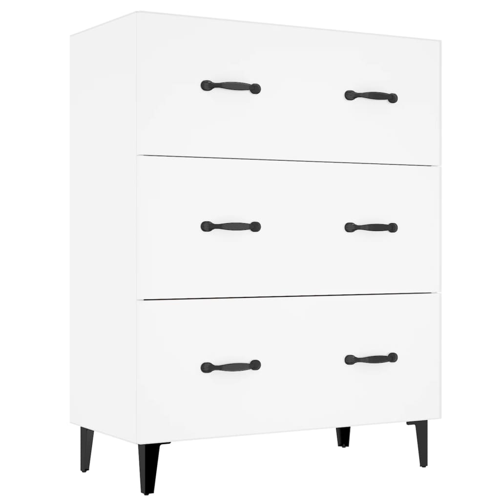 skænk 69,5x34x90 cm konstrueret træ hvid