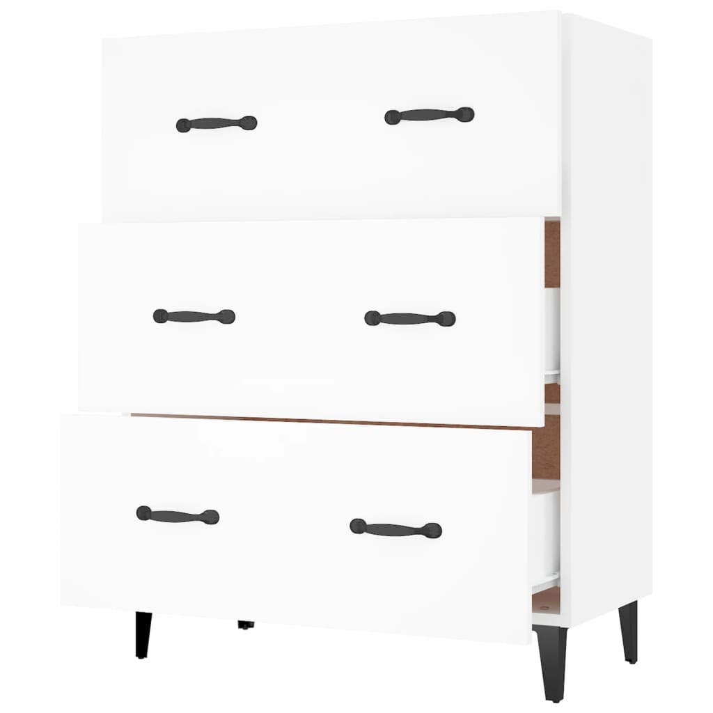 skænk 69,5x34x90 cm konstrueret træ hvid