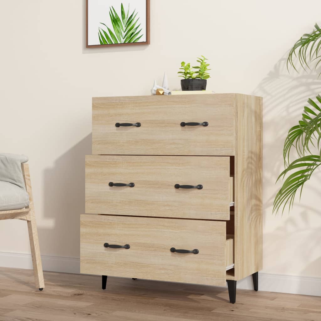 skænk 69,5x34x90 cm konstrueret træ sonoma-eg
