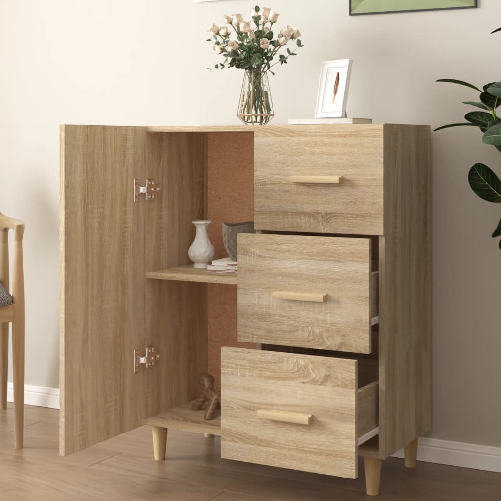 skænk 69,5x34x90 cm konstrueret træ sonoma-eg