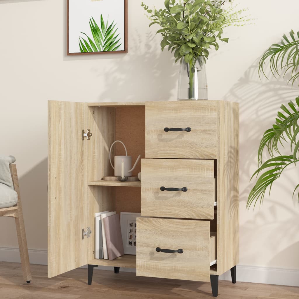 skænk 69,5x34x90 cm konstrueret træ sonoma-eg