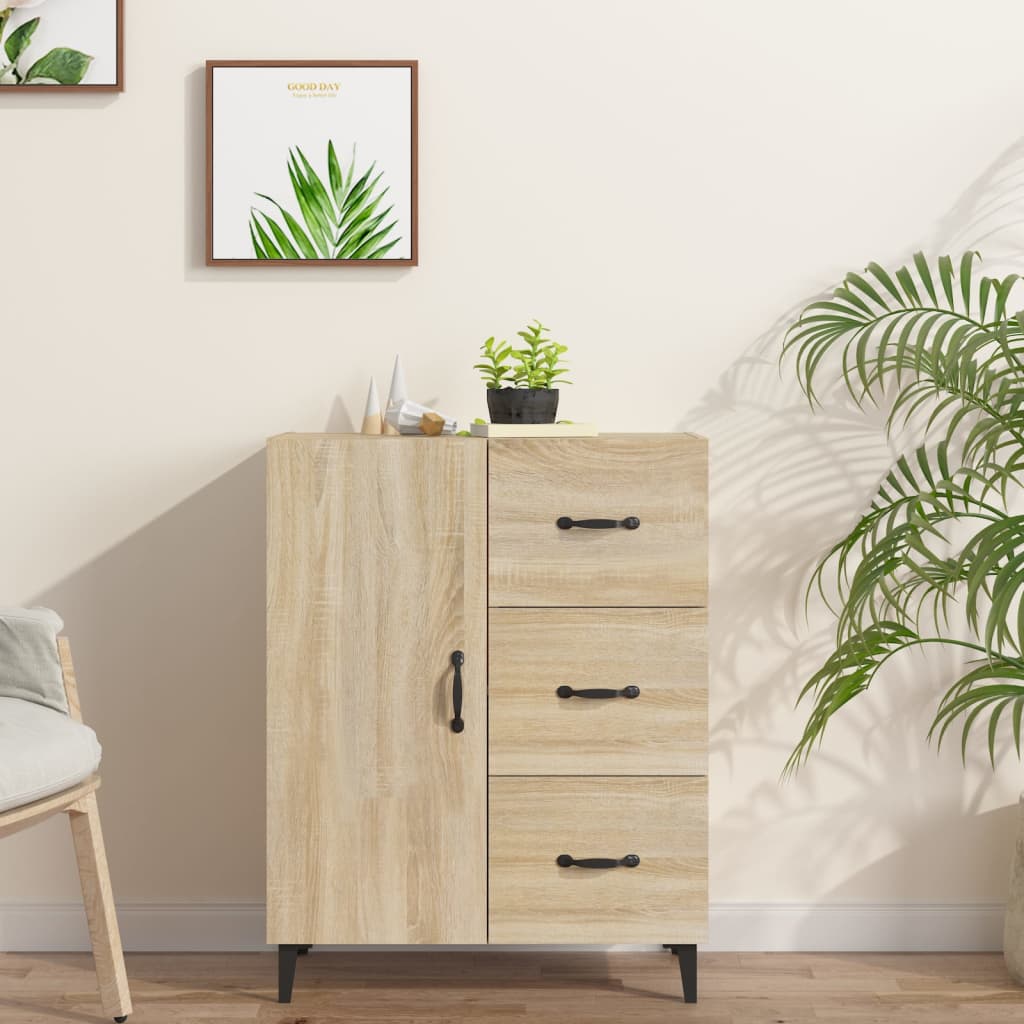 skænk 69,5x34x90 cm konstrueret træ sonoma-eg